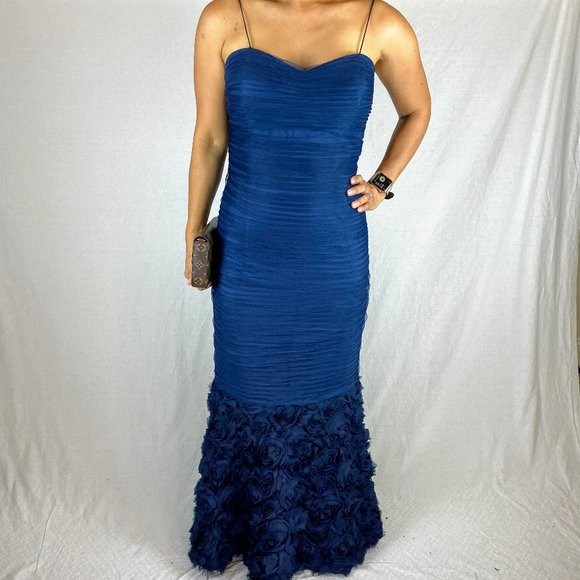JS Collections Dresses & Skirts - JS Collections Navy Ruched Ball Gown $368
